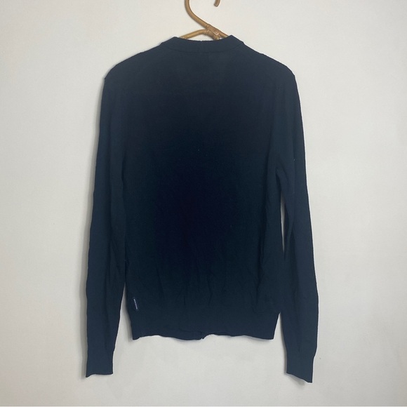 Armani Exchange wool blend button up cardigan in navy blue - Picture 6 of 9